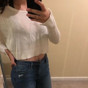cropped knit sweater